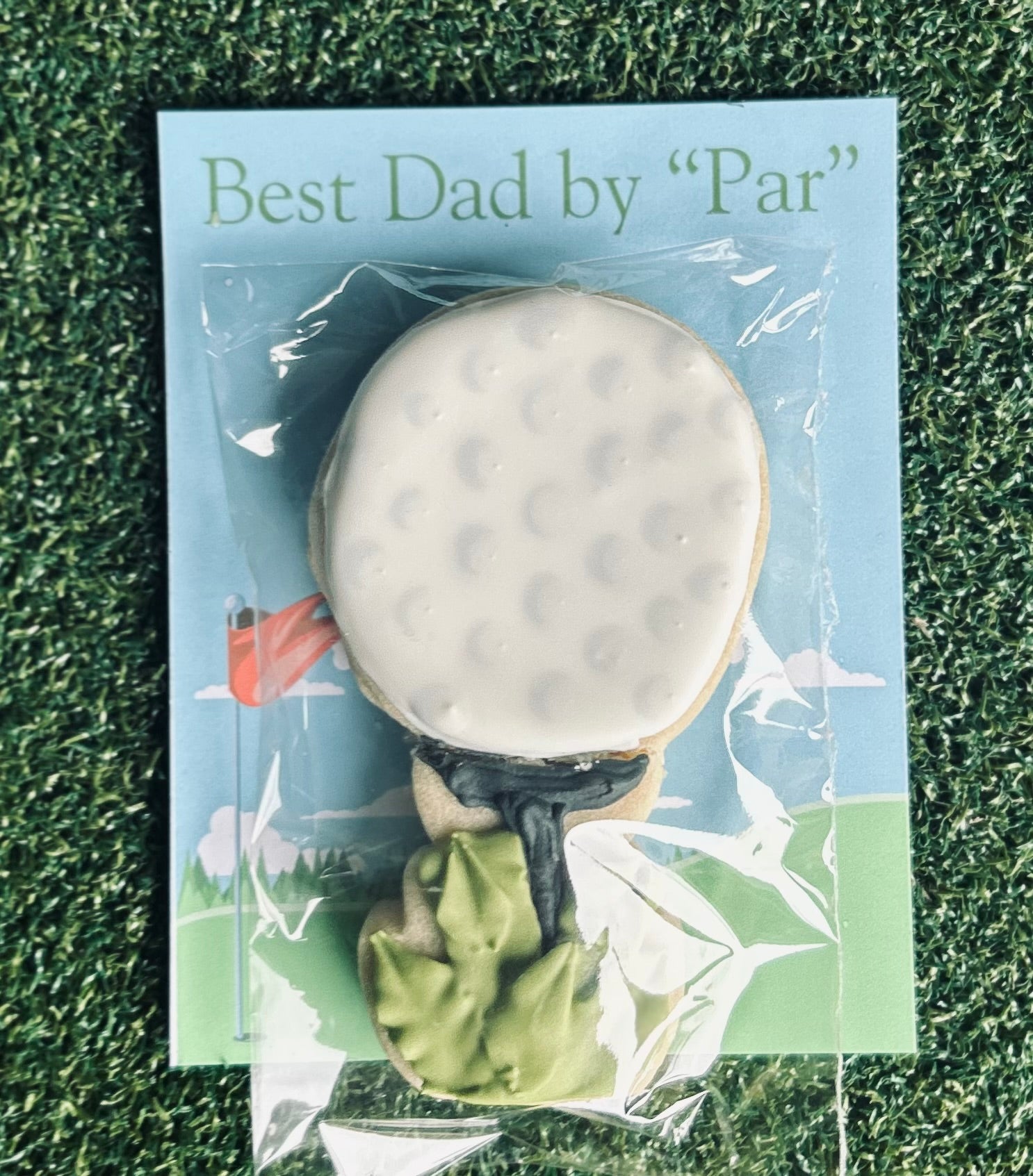 Fathers Day Best Dad By Par Cookie Card